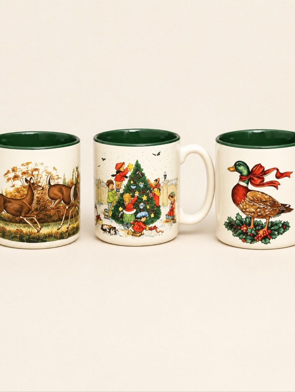Vintage Potpourri Press Festive Ceramic Mug Set -